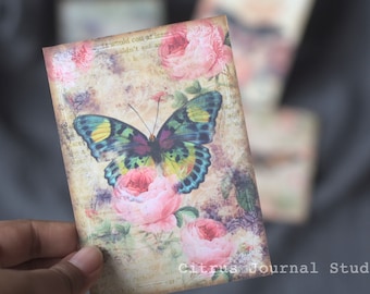 Butterfly Tags, Junk Journal Kit, Ephemera, ATC, Shabby Chic, Journal Tags, Vintage, Scrapbook, French Rose, Envelope, Journal Insert, Rose