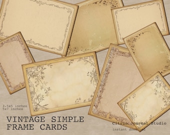 Vintage Frame, Junk Journaling, Vintage Cards, Vintage Border, Victorian Frames, Button Card, Antique Journal, Ephemera, Vintage Ephemera