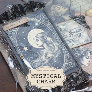 Charm mystique, journal céleste, kit de journal indésirable, folio pliant, étiquettes de journal, étiquettes de poche, étiquettes de journal, éphémères vintage, kit numérique