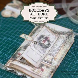 Étui de Noël, Vacances à la maison, Sapin de Noël, Étiquettes de poche de Noël, Porte de Noël, folio pour journal de Noël indésirable, Étiquettes de décoration de vacances