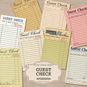 Efemere gastencheques, efemere rommeljournaal, dagboek invoegen, vintage dagboekkaarten, digitale download, afdrukbare efemere verschijnselen, neutrale efemere verschijnselen