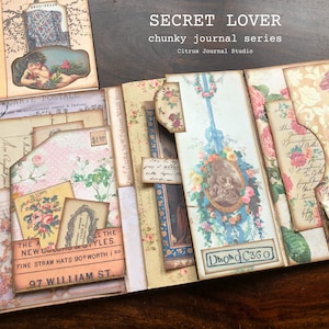 Junk Journal Kit, Valentine Journal, Lovers Journal, Vintage Ephemera, Loaded Envelope, Vintage Journal, Digital Kit, Trifold, Vintage Woman