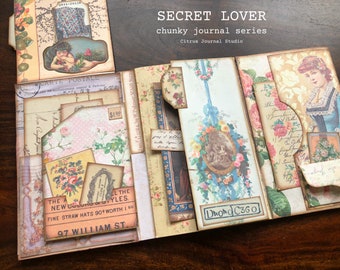 Junk Journal Kit, Valentine Journal, Lovers Journal, Vintage Ephemera, Loaded Envelope, Vintage Journal, Digital Kit, Trifold, Vintage Woman