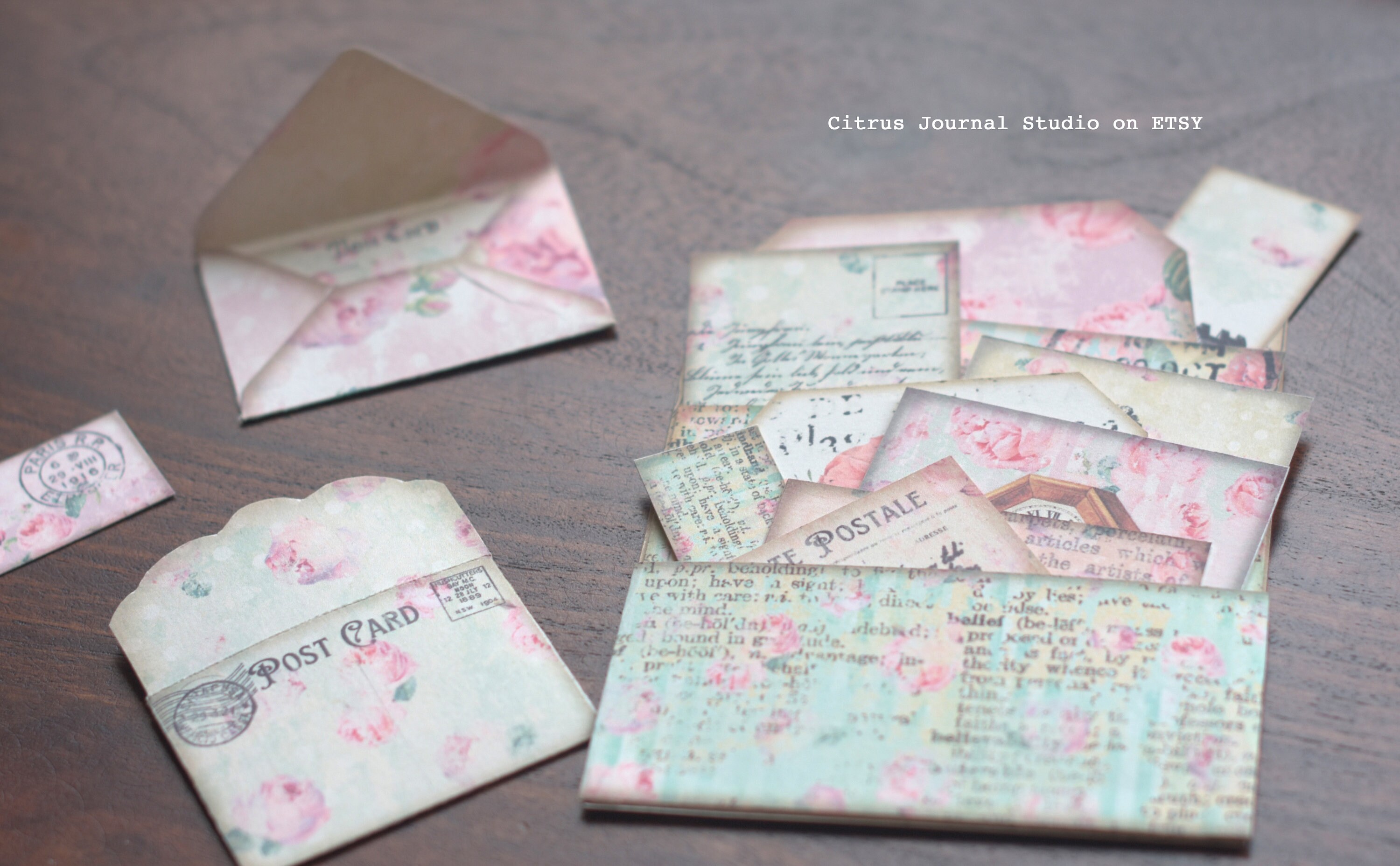 Shabby Chic Pocket Tags Junk Journal Kit Printable - Etsy