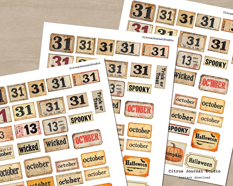 Oct Labels October Labels, Halloween Labels, Vintage Halloween, October 31 ...