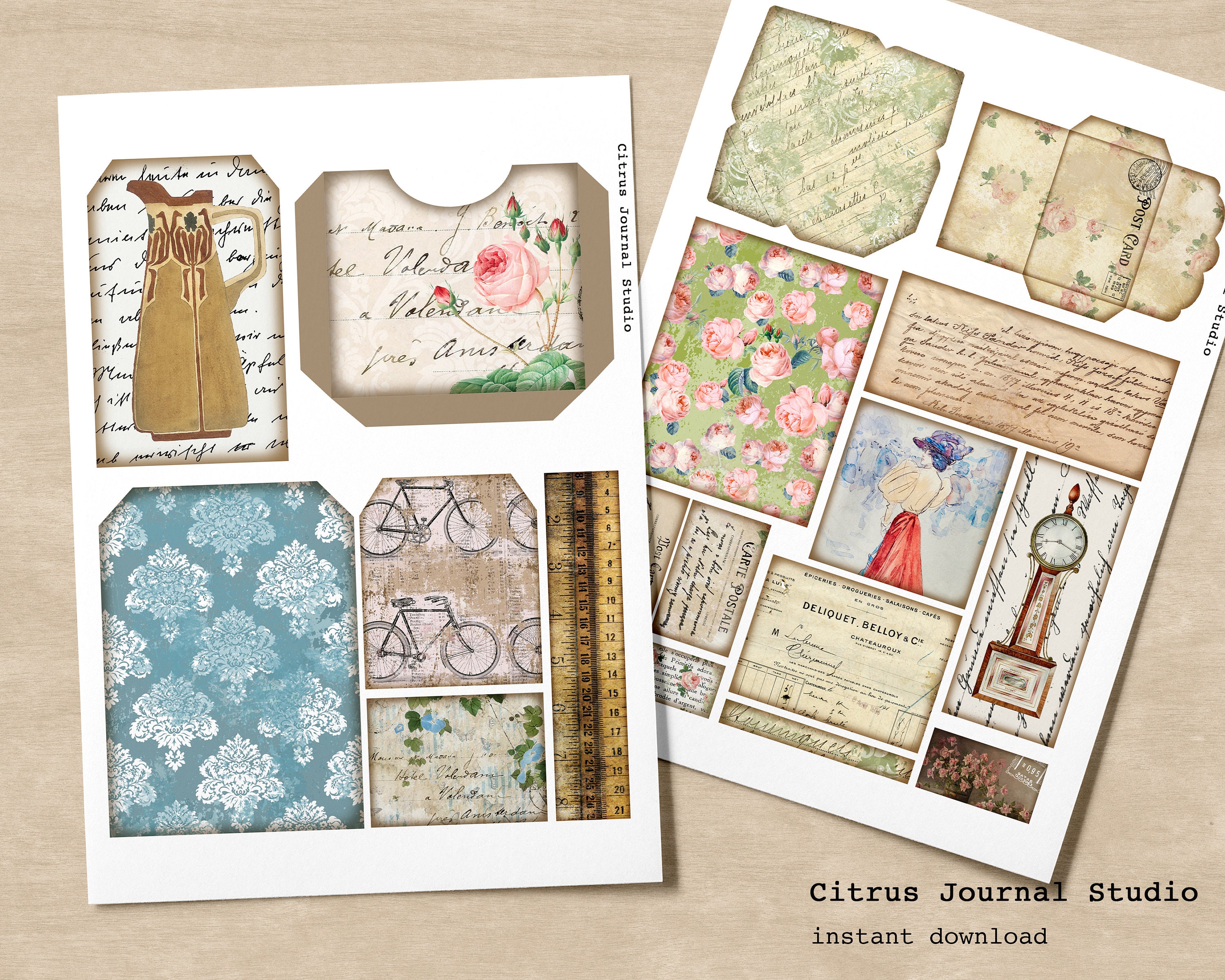 Junk Journaling Pocket Tags Junk Journal Kit Printable - Etsy