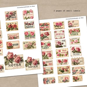 Spring Journal Labels, Vintage Junk Journal Labels, Floral Fussy Cuts ...