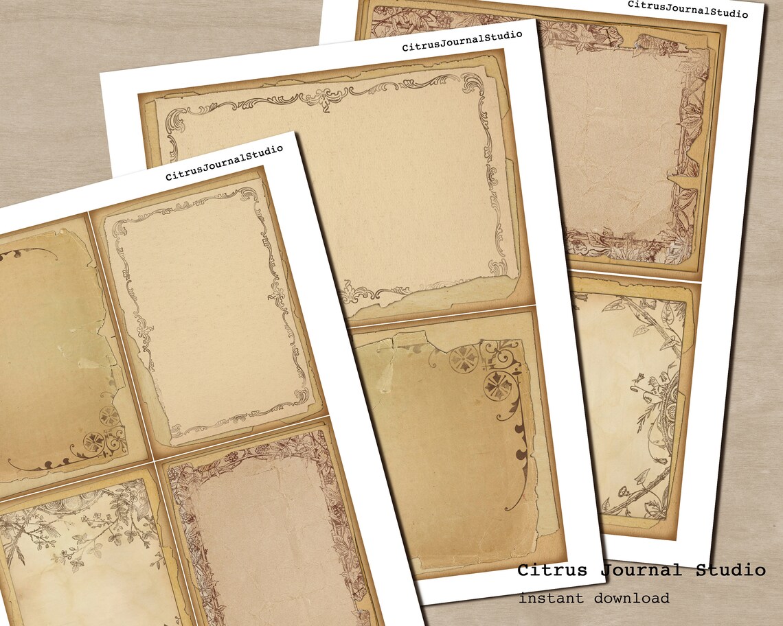 Vintage Frame, Junk Journaling, Vintage Cards, Vintage Border ...