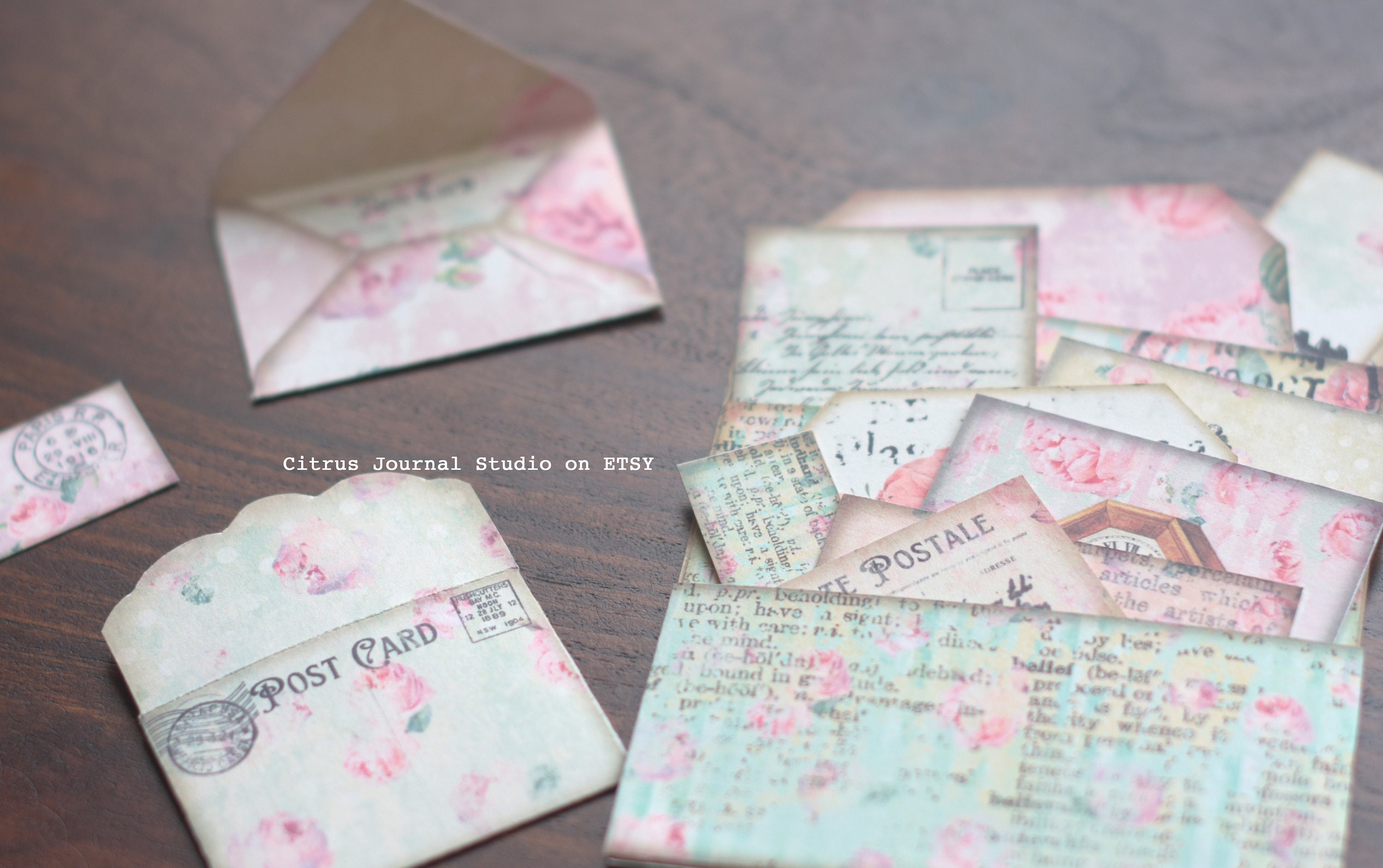 Shabby Chic Pocket Tags Junk Journal Kit Printable - Etsy