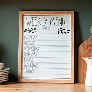 Weekly Menu Printable, Menu Template, Weekly Menu, Menu Board, Menu Printable, Weekly Menu Board, Meal Prep Printable, Weekly Meal Prep
