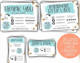 Thank You Card Template, Business Card, Thank You Insert, Canva Thank You, Modern Thank You, Editable Thank You, Small Business Card