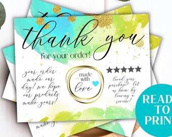 Thank You Cards Business, Ready to Print Thank You Cards, Small Business Thank You Cards, Thank You Business Cards, Thank You Card