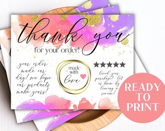 Thank You Cards Business, Ready to Print Thank You Cards, Small Business Thank You Cards, Thank You Business Cards, Thank You Card