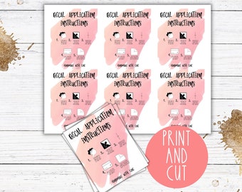 Decal Application Instructions Printable, Decal Instructions and Care, Decal Application Care, Vinyl Decal Application, Small Business Forms