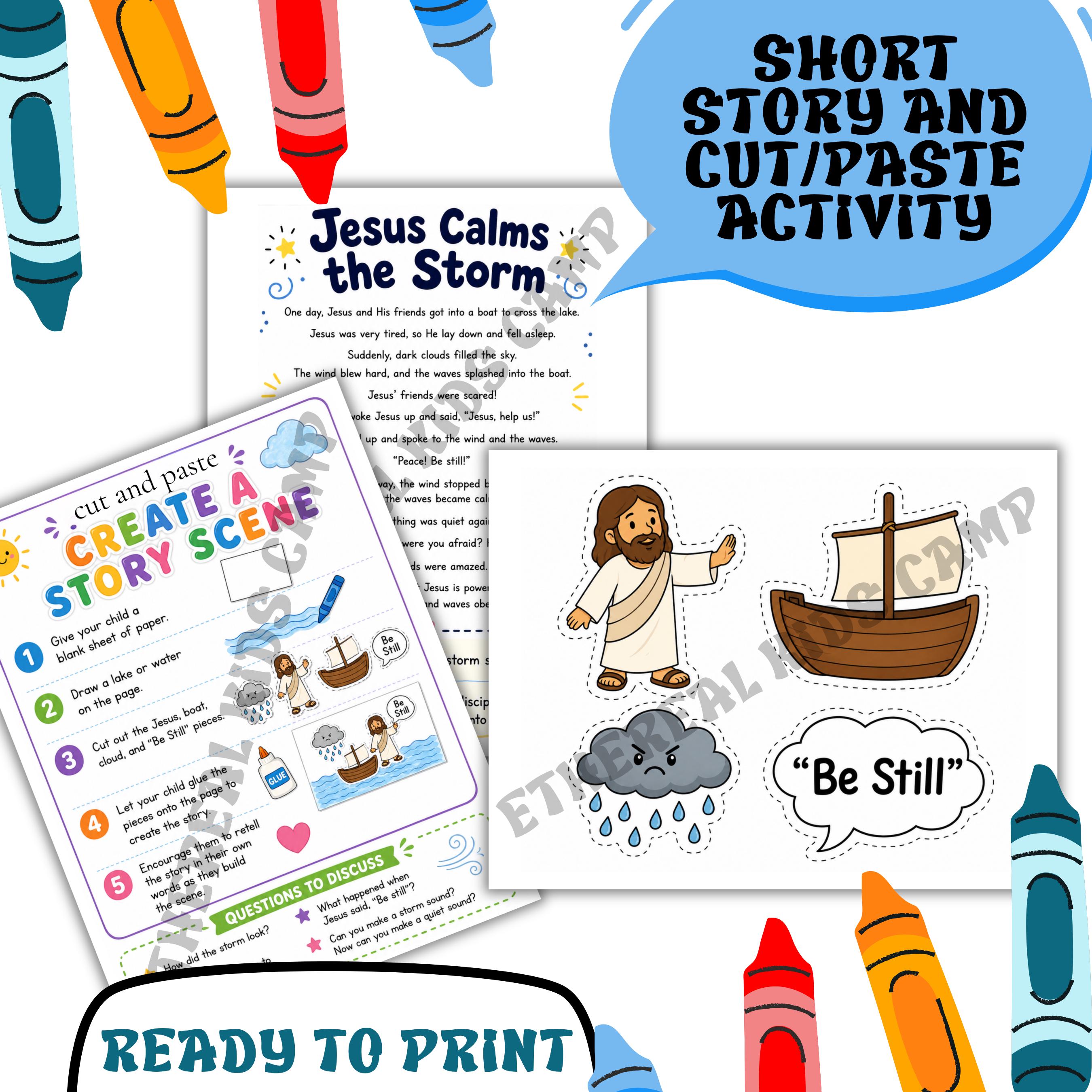 Jesus Calms the Storm Bible Activity for Children, Bible Lessons for ...