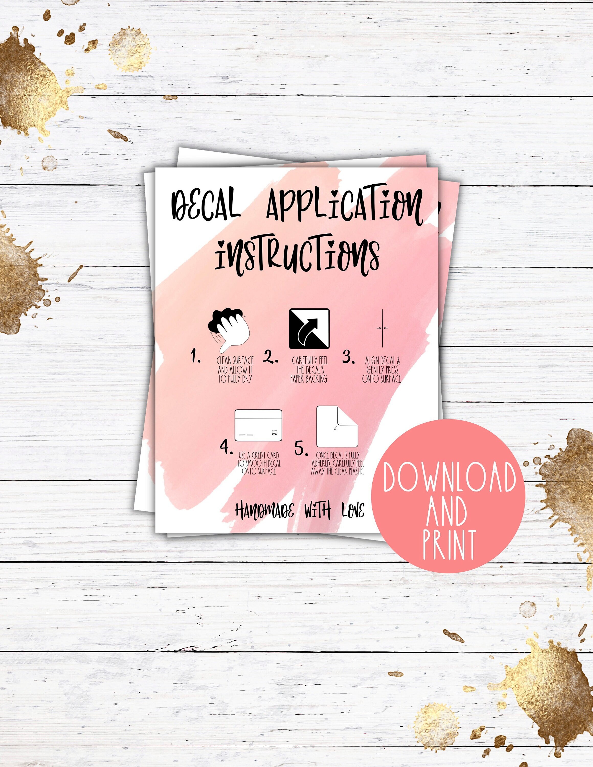 Decal Application Instructions Printable, Decal Instructions and Care ...