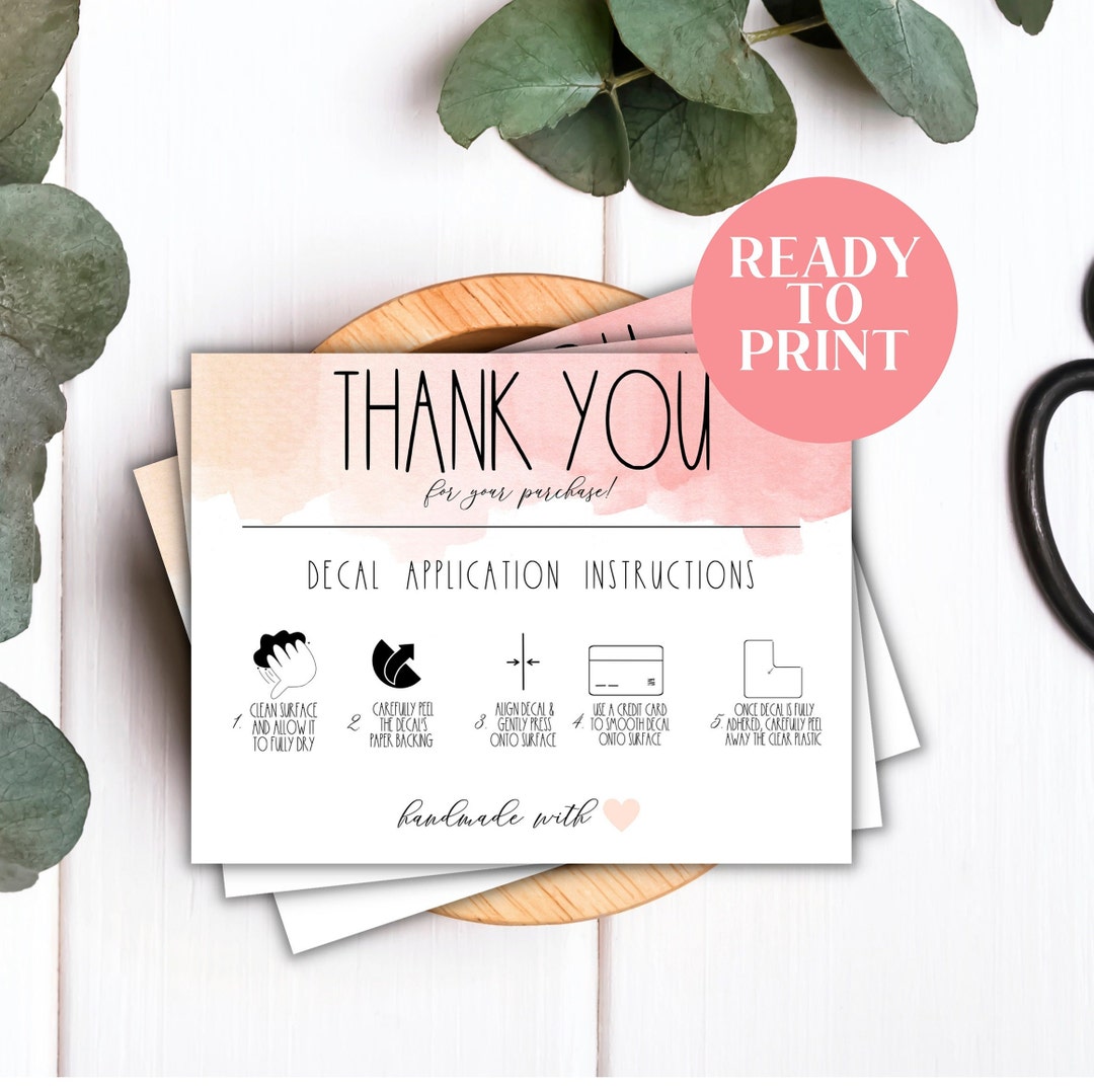 Application Form Decal Decal Application Instructions Printable, Decal Instructions and Care ...
