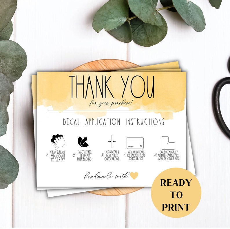 Application Form Decal Decal Application Instructions Printable, Decal Instructions and Care ...