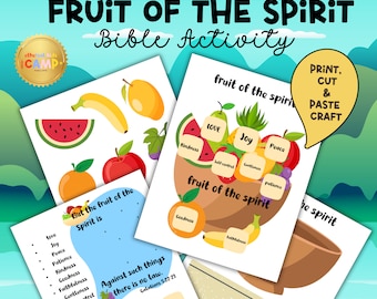 Fruit of the Spirit, Bible Lessons for Kids, VBS Activity, Genesis, Christian Preschool Craft, Printable for Kids, Summer Crafts