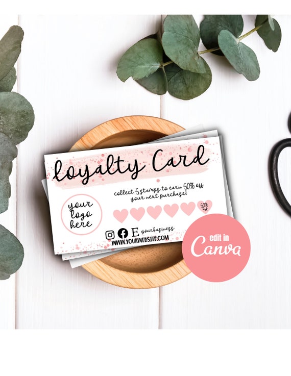 Loyalty Card, Reward Punch Cards, Discount Cards, Business Card Stamps,  Editable Loyalty Cards, Hair Loyalty Card, Small Business Cards 