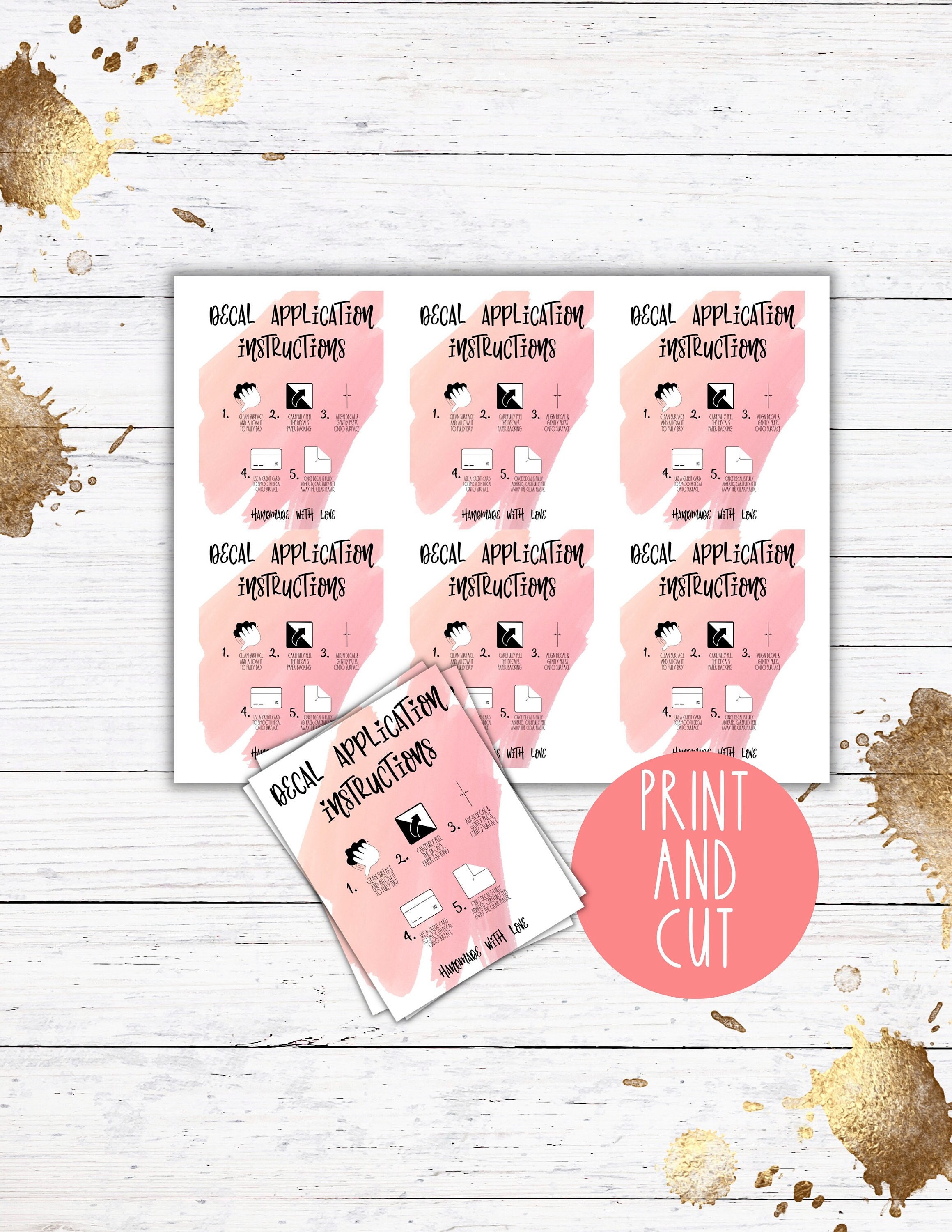 Application Form Decal Decal Application Instructions Printable, Decal Instructions and Care ...