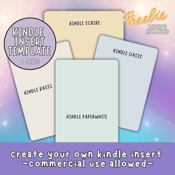 Kindle Insert Template - Etsy