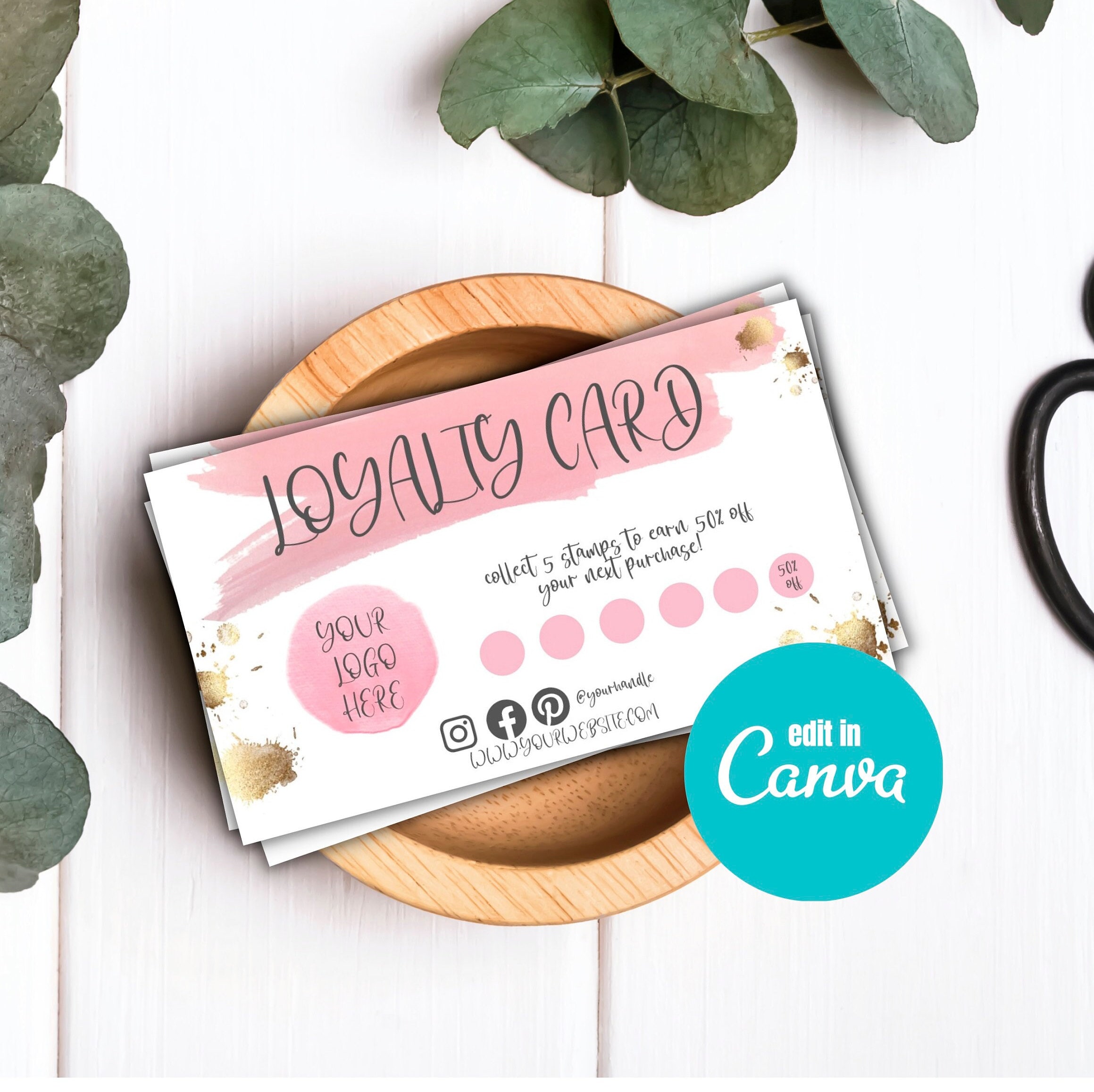 Loyalty Card Reward Punch Cards Discount Cards Business - Etsy