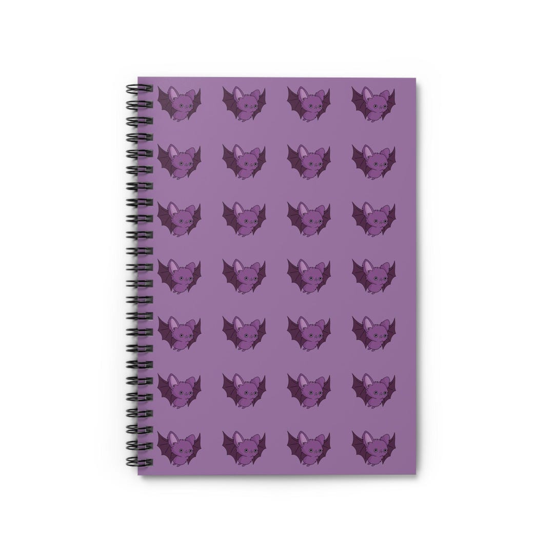 Bat-themed Spiral Notebook - Cute Ruled Journal for Bat Lovers, School ...