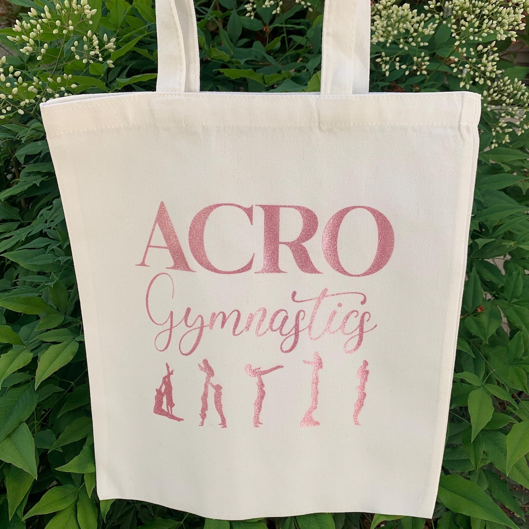 ACRO Gymnastics Canvas Tote Bag - Available in Glitter or Matte Colors ...