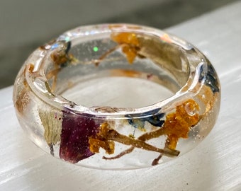 Real Flower Resin Ring