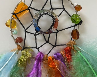 Chakra Balancing Dreamcatcher with Gemstone Ring