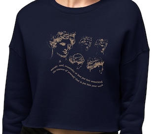 Greek Philosophy crewneck, Crop Sweatshirt, Dark Academia, Light Academia Clothing, Greek Statue, Renaissance Shirt, Fine Line Art Shirt