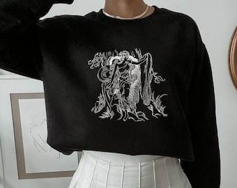 Nymph Greek Mythology, Dark Academia, Dark Academia Clothing, Bookish Sweatshirt, Light Academia Aesthetic, Greek Goddess