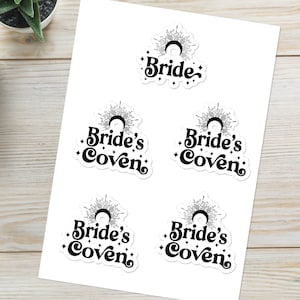 Celestial Bride Coven Geschenk, Hexe Witchy Bachelorette Gastgeschenke, Kater Tasche, Tarot Karte, Bachelorette Brautparty, Aufkleber Geschenk Braut