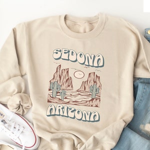 Retro Sedona Arizona Sweatshirt, Desert Gift, Sedona Gift, Sedona Hike, Graphic Crewneck Vintage Travel Hiking Clothes, Trail Clothing Gifts