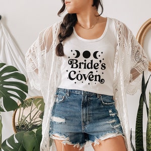 Bruid Coven, Hemelse Bruiloft Tank Top, Heks Shirt, Bruids Hippie Party Shirts, Astrologie Salem Witchy, Bachelorette Bruidsmeisje Party Haar