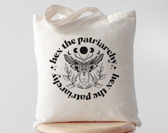 Hex the Patriarchy Canvas Tote Bag, Salem feministische Geschenke, Witchy Feminismus, Empower Women Gift