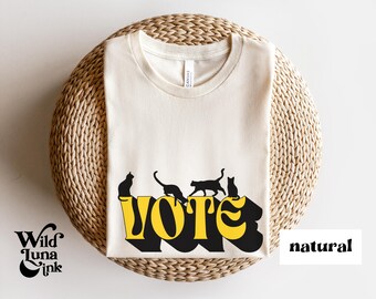 Camiseta de las elecciones de 2024 Regalos de los derechos de las mujeres para las elecciones de Catlady Camisetas políticas para votar Camiseta de las elecciones de EE. UU. Demócrata Catlady Voto Mujeres sin hijos