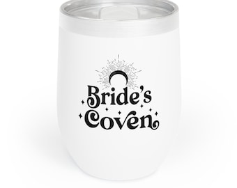 Bride  Coven Chill Wine Tumbler, Brides Coven, Witch Bridal Shower Tarot Card Party Favor, Witchy Bachelorette, Celestial Wedding Gift, Her