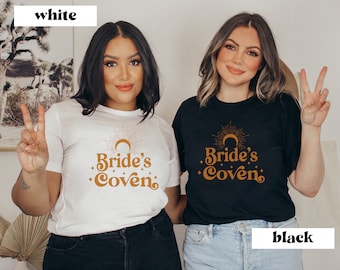 Witchy Bridal Coven Shirt Gift, Bruid TarotKaart Bachelorette Tee, Hemelse Bruiloft, Bruidsmeisje Heks Bachelorette Party, Zodiac Tshirt