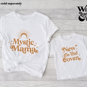 Coven Baby Bodysuit, Witchy Baby Clothes, Celestial Matching Sibling New Mom Mommy Mama Shirt, Mystic Witch Alternative Clothing, Wicca Gift