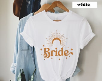 Bruid Tarot Kaart Bachelorette Shirt, Heks Bruids Coven Tee Gift, Hemelse Bruiloft, Bruidsmeisje HeksEnfeest, Zodiac Moon Phases Tshirt