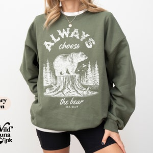 Bear vs Man Sweatshirt, I Choose the Bear, Funny Womens Rights Shirt, Bear Trend Crewneck, Smash the Patriarchy, Gift for Feminists Gifts