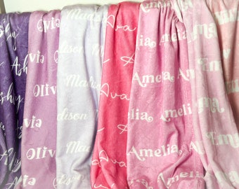 30 x 40 naamdeken Custom minky deken voor baby kinderen jeugd tiener volwassen pluche minky tekst initialen monogram geschenken cadeau voor baby meisje jongen