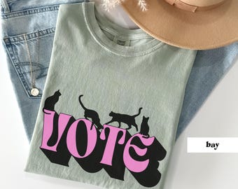 Camiseta con los gatos para votar, camiseta ...