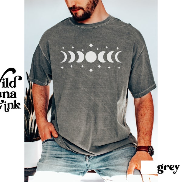 Moon Phases Witchy Dad Shirt,  Comfort Colors © Mystic Father Tee, Witchy Parents Tee, Moon Mama, Full Moon Magic, Witch Clothes, Oversized