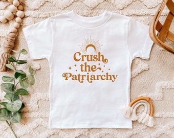 Crush the Patriarchy Toddler & Kids 2T 3T 4T 5T Shirt, Witchy Clothes T-Shirt, Witch Bridal Shower, New Mom Gift, Wicca Mom, Earth Mama