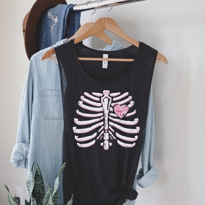 Bloedend Hart Rib Cage Bones, Menhera Tank Shirt, Yami Kawaii, Medicalcore Alt Kleding, Menhera Kei Fashion, Pastel Goth, Griezelig Cute