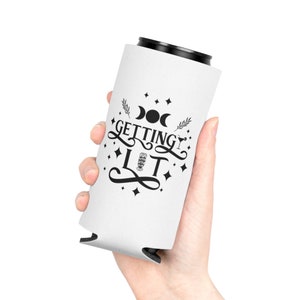 Getting Lit The Bride Tarot Can Cooler, Brides Coven, Witch Bridal Shower Party Decorations, Witchy Bachelorette Favors, Celestial W