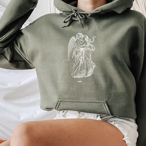 Cupid Eros & Psyche Hoodie, Greek Mythology Sweatshirt, Light Academia Clothing, Dark Academia, Greek Goddess Sweatshirt, Gift for Her